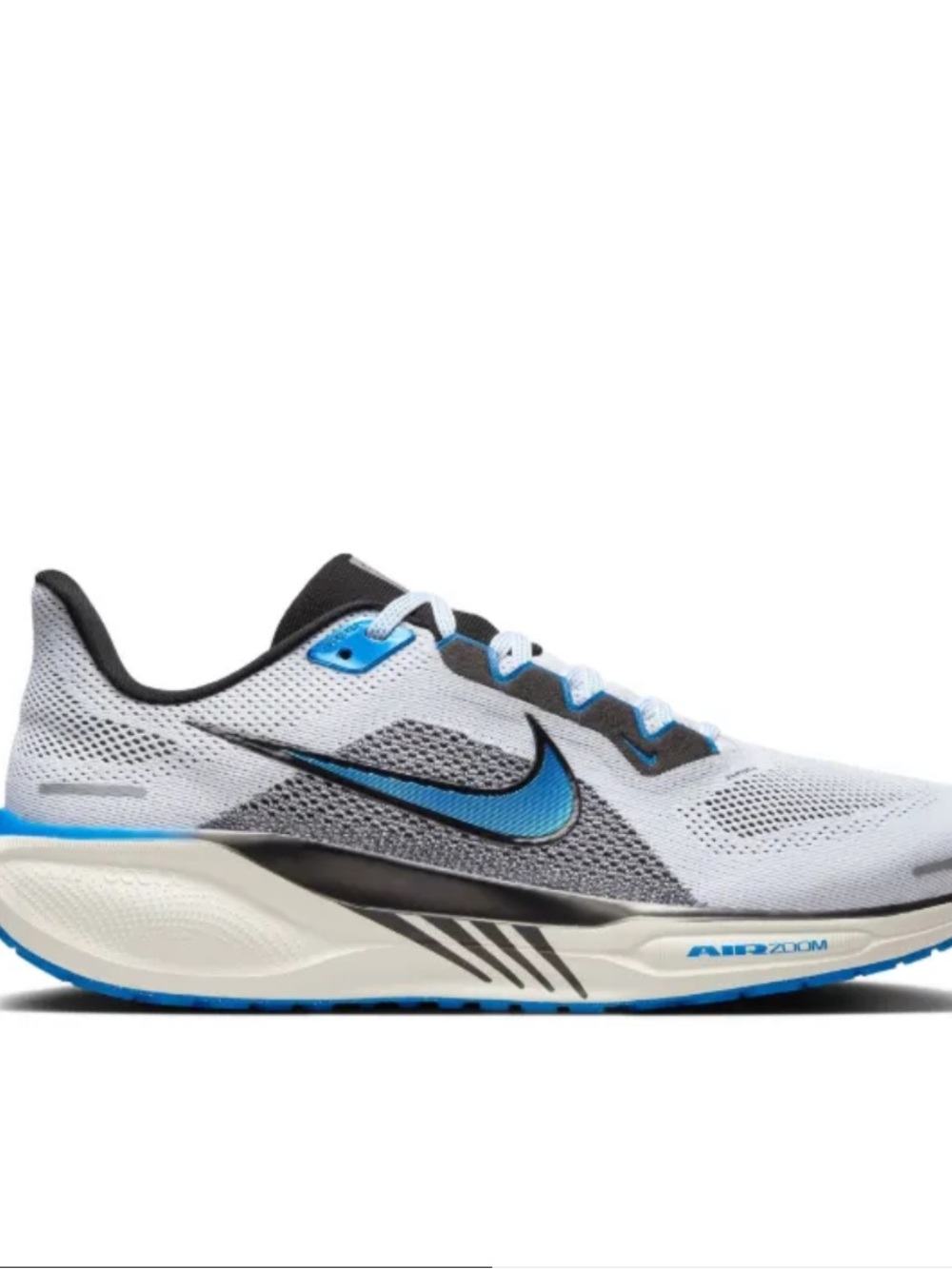 Nike Men’s air zoom Pegasus  White/Black/Blue Running Shoe ! New box! 11.5